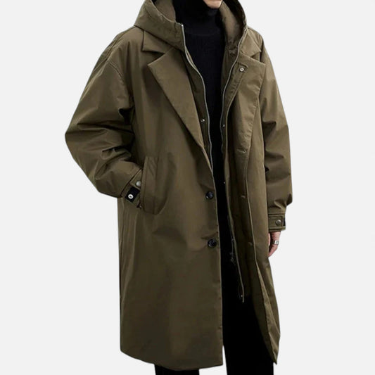 Ethan | Stylish Waterproof Puffer Trench Coat Men 0